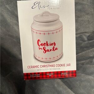White Ceramic Christmas Cookie Jar